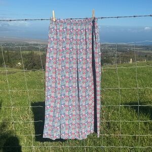 Flax Art To Wear Deco Maxi Skirt Pastel Laganlook Rayon large